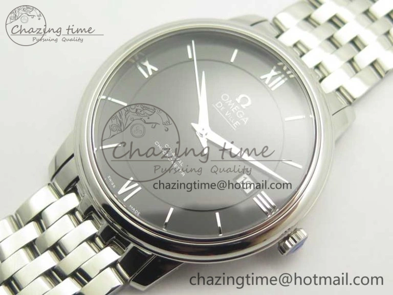 De Ville SS RXW 1:1 Best Edition Black Dial on SS Bracelet A2892 (Free Leather Strap)