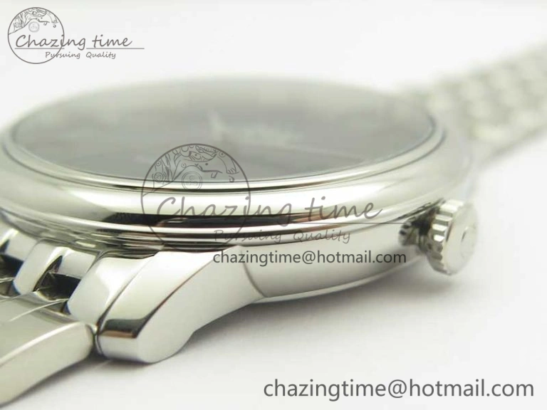 De Ville SS RXW 1:1 Best Edition Black Dial on SS Bracelet A2892 (Free Leather Strap)