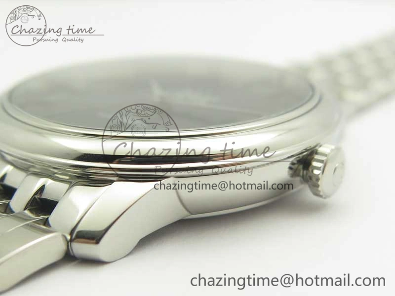 De Ville SS RXW 1:1 Best Edition Black Dial on SS Bracelet A2892 (Free Leather Strap)