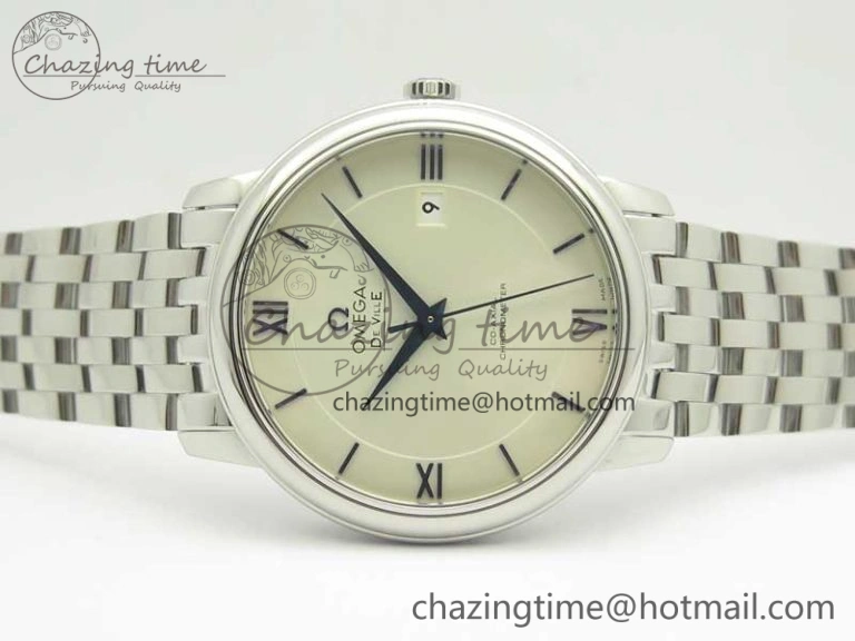 De Ville SS RXW 1:1 Best Edition White Dial Blue Markers on SS Bracelet A2892 (Free Leather Strap)