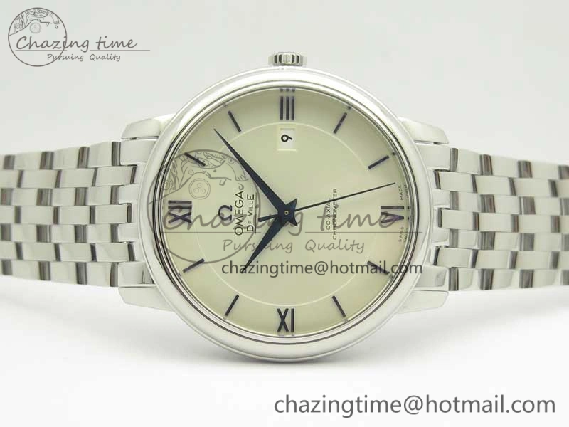 De Ville SS RXW 1:1 Best Edition White Dial Blue Markers on SS Bracelet A2892 (Free Leather Strap)
