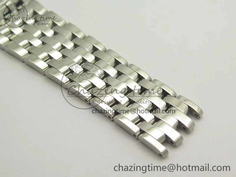 De Ville SS RXW 1:1 Best Edition White Dial Blue Markers on SS Bracelet A2892 (Free Leather Strap)