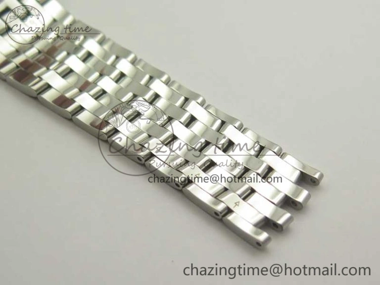 De Ville SS RXW 1:1 Best Edition White Dial Blue Markers on SS Bracelet A2892 (Free Leather Strap)
