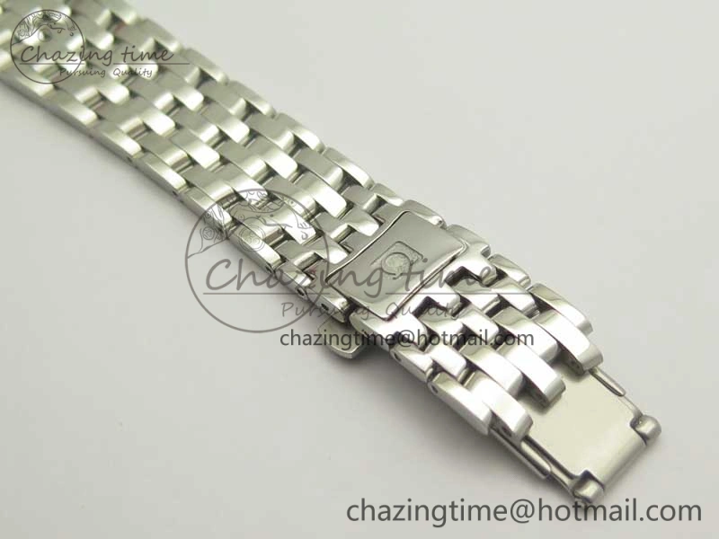 De Ville SS RXW 1:1 Best Edition White Dial Blue Markers on SS Bracelet A2892 (Free Leather Strap)