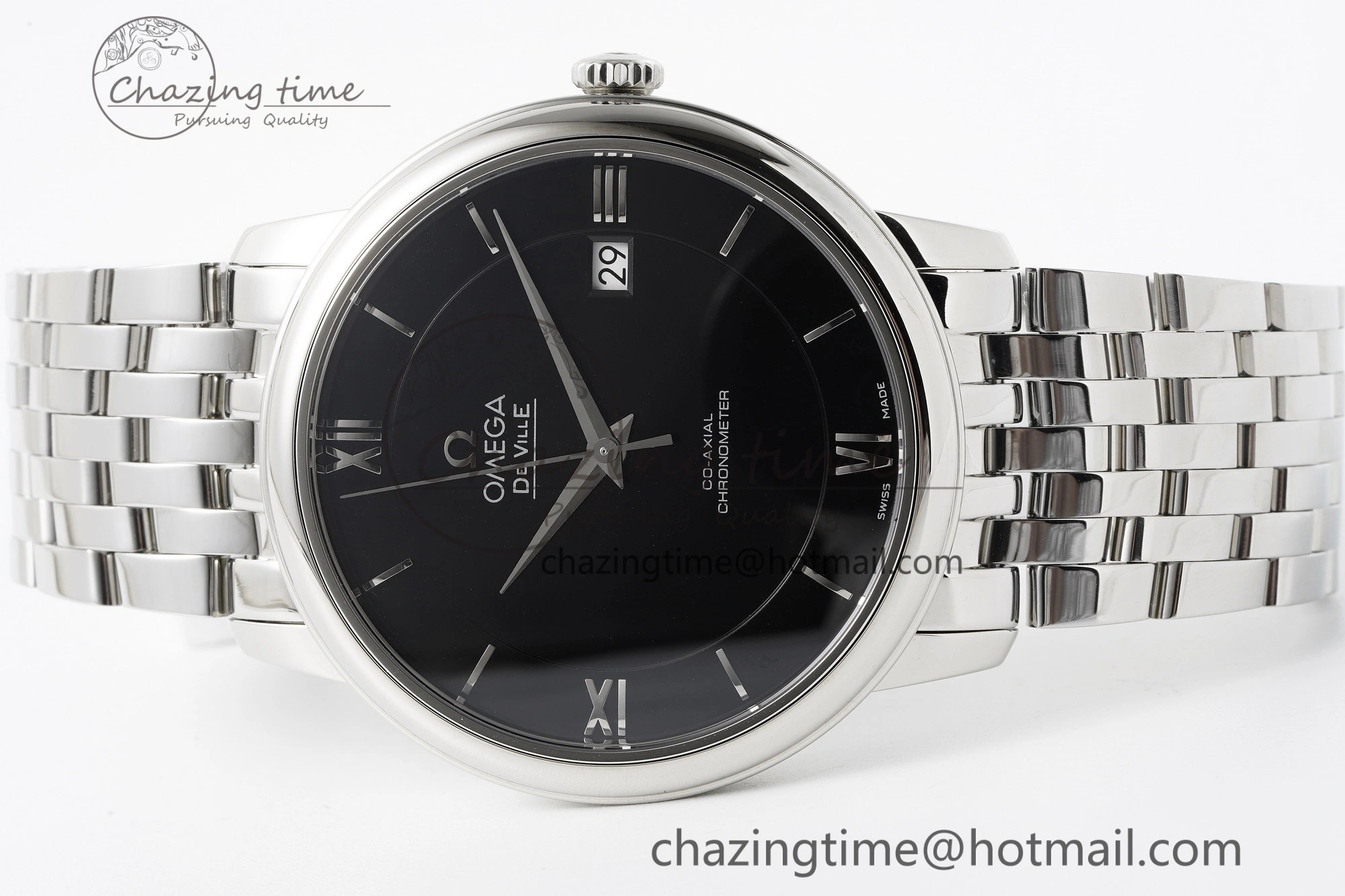 De Ville SS TWF 1:1 Best Edition Black Dial on SS Bracelet MIYOTA 9015