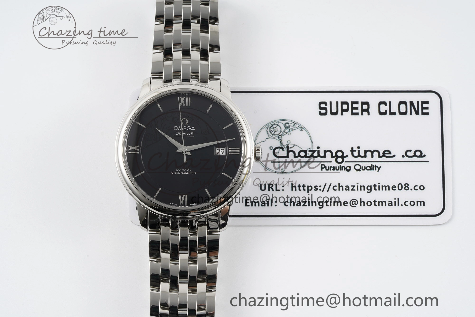 De Ville SS TWF 1:1 Best Edition Black Dial on SS Bracelet MIYOTA 9015