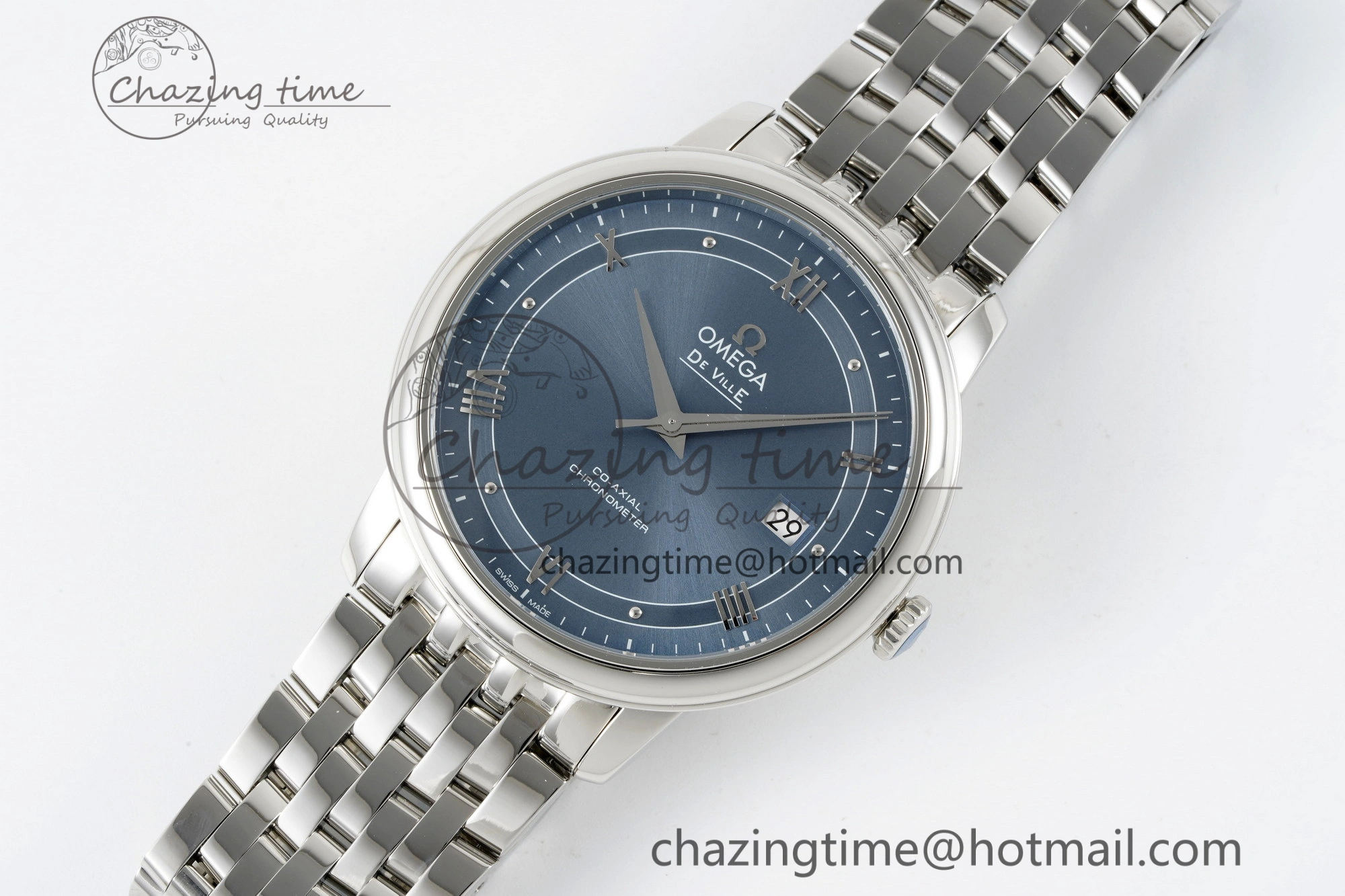 De Ville SS TWF 1:1 Best Edition Blue Dial on SS Bracelet MIYOTA 9015