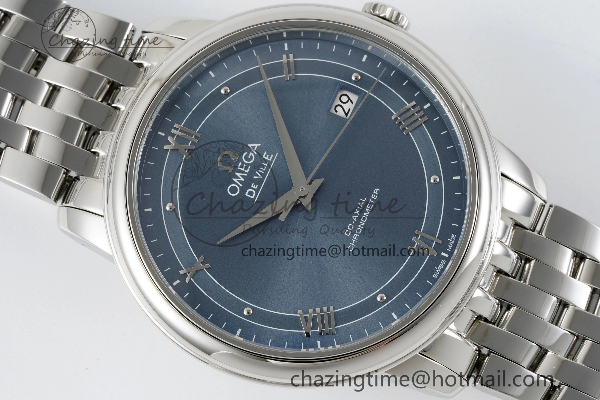 De Ville SS TWF 1:1 Best Edition Blue Dial on SS Bracelet MIYOTA 9015