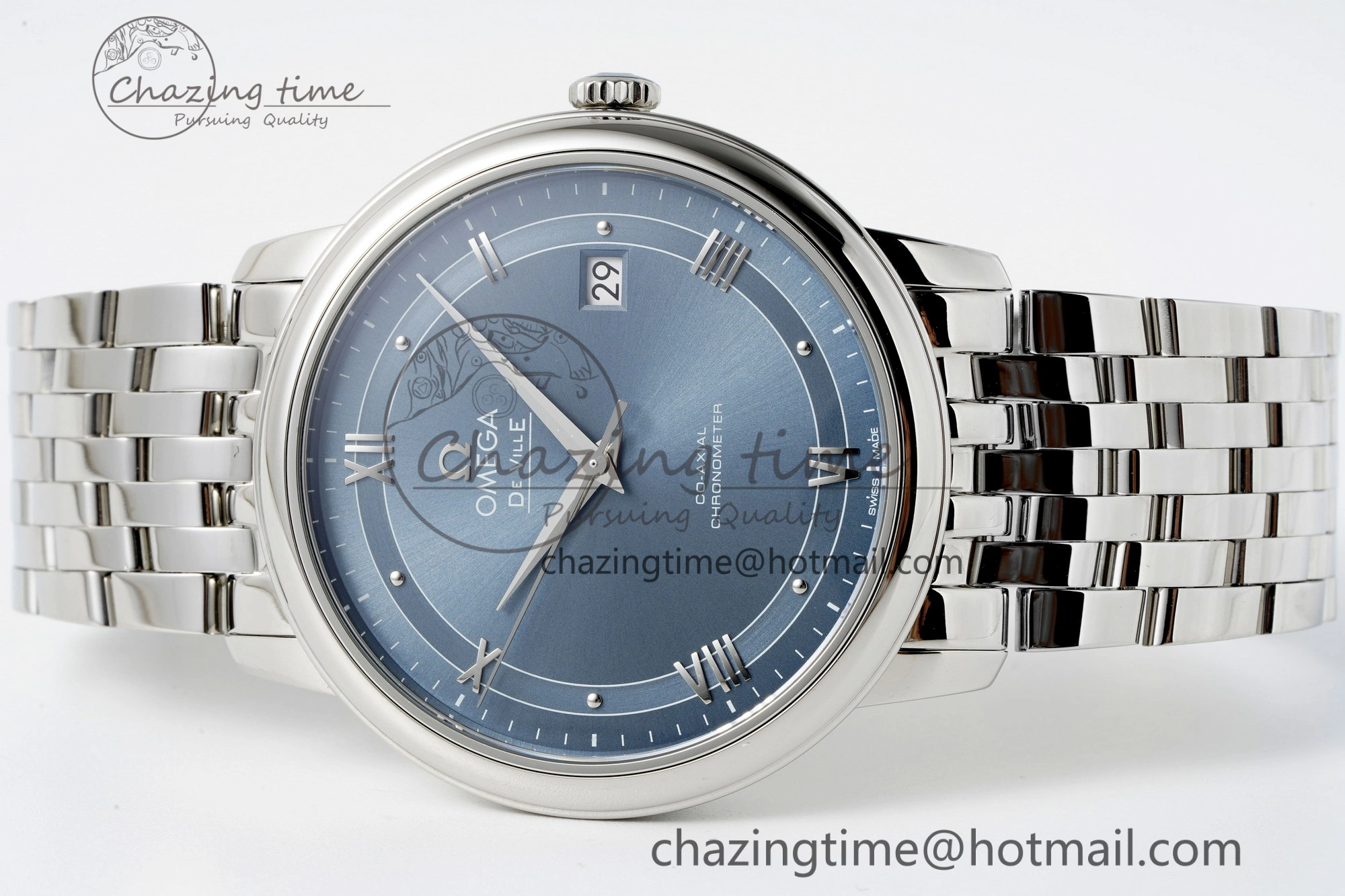 De Ville SS TWF 1:1 Best Edition Blue Dial on SS Bracelet MIYOTA 9015