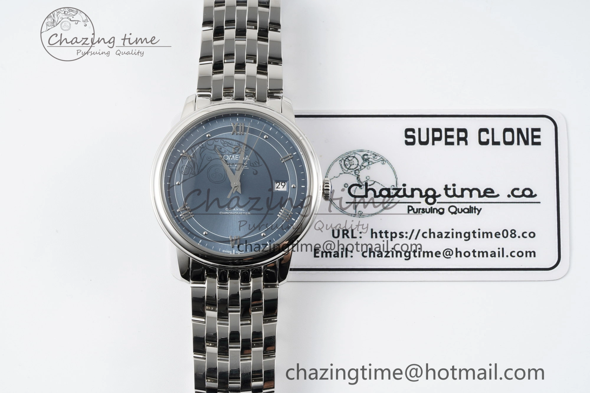 De Ville SS TWF 1:1 Best Edition Blue Dial on SS Bracelet MIYOTA 9015