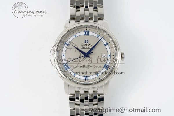 De Ville SS TWF 1:1 Best Edition Gray Dial Blue Markers on SS Bracelet MIYOTA 9015