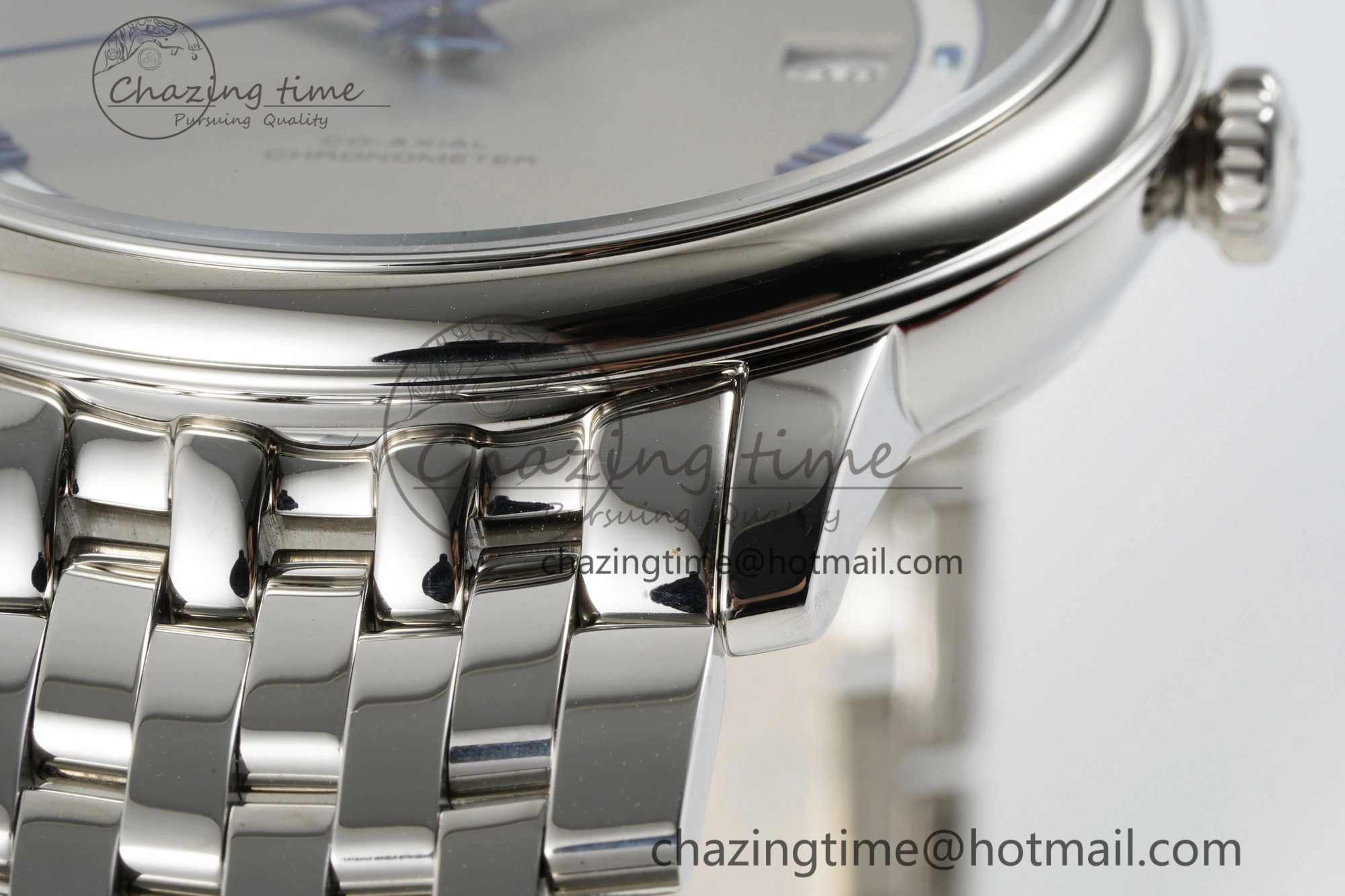 De Ville SS TWF 1:1 Best Edition Gray Dial Blue Markers on SS Bracelet MIYOTA 9015