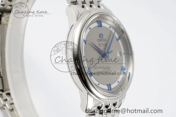 De Ville SS TWF 1:1 Best Edition Gray Dial Blue Markers on SS Bracelet MIYOTA 9015