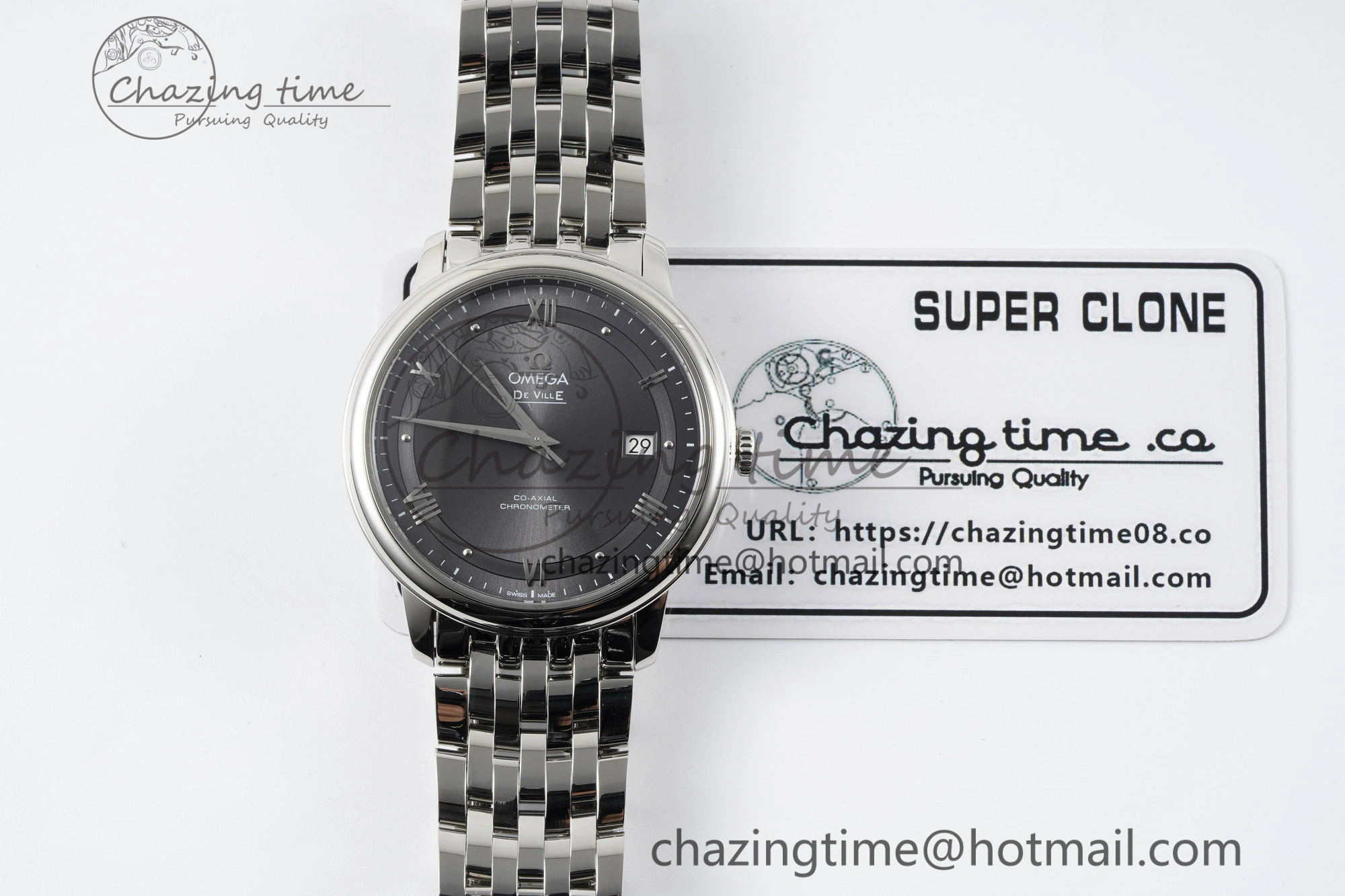 De Ville SS TWF 1:1 Best Edition Gray Dial on SS Bracelet MIYOTA 9015