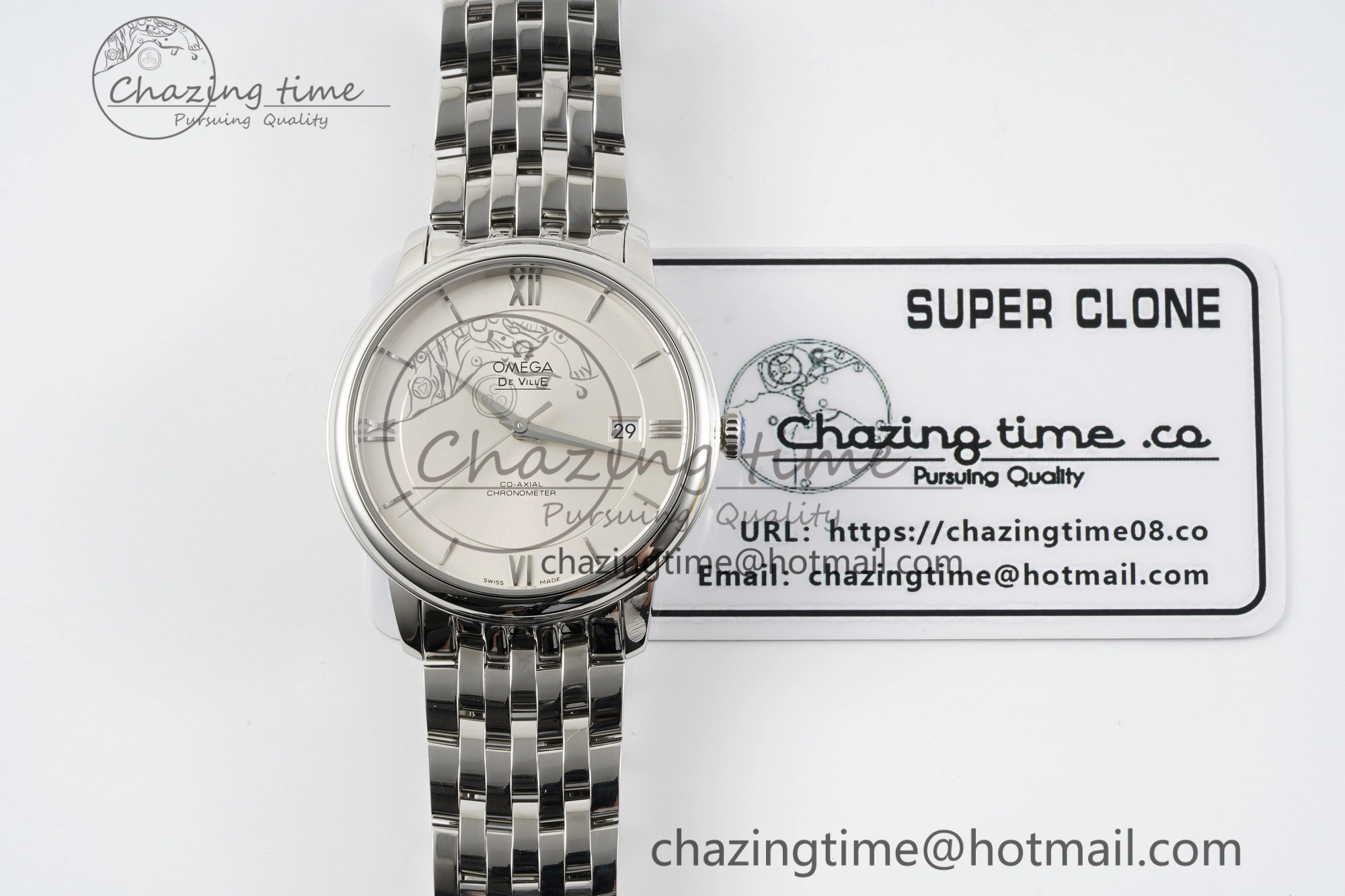De Ville SS TWF 1:1 Best Edition Silver Dial on SS Bracelet MIYOTA 9015