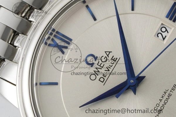 De Ville SS TWF 1:1 Best Edition White Dial Blue Markers on SS Bracelet MIYOTA 9015