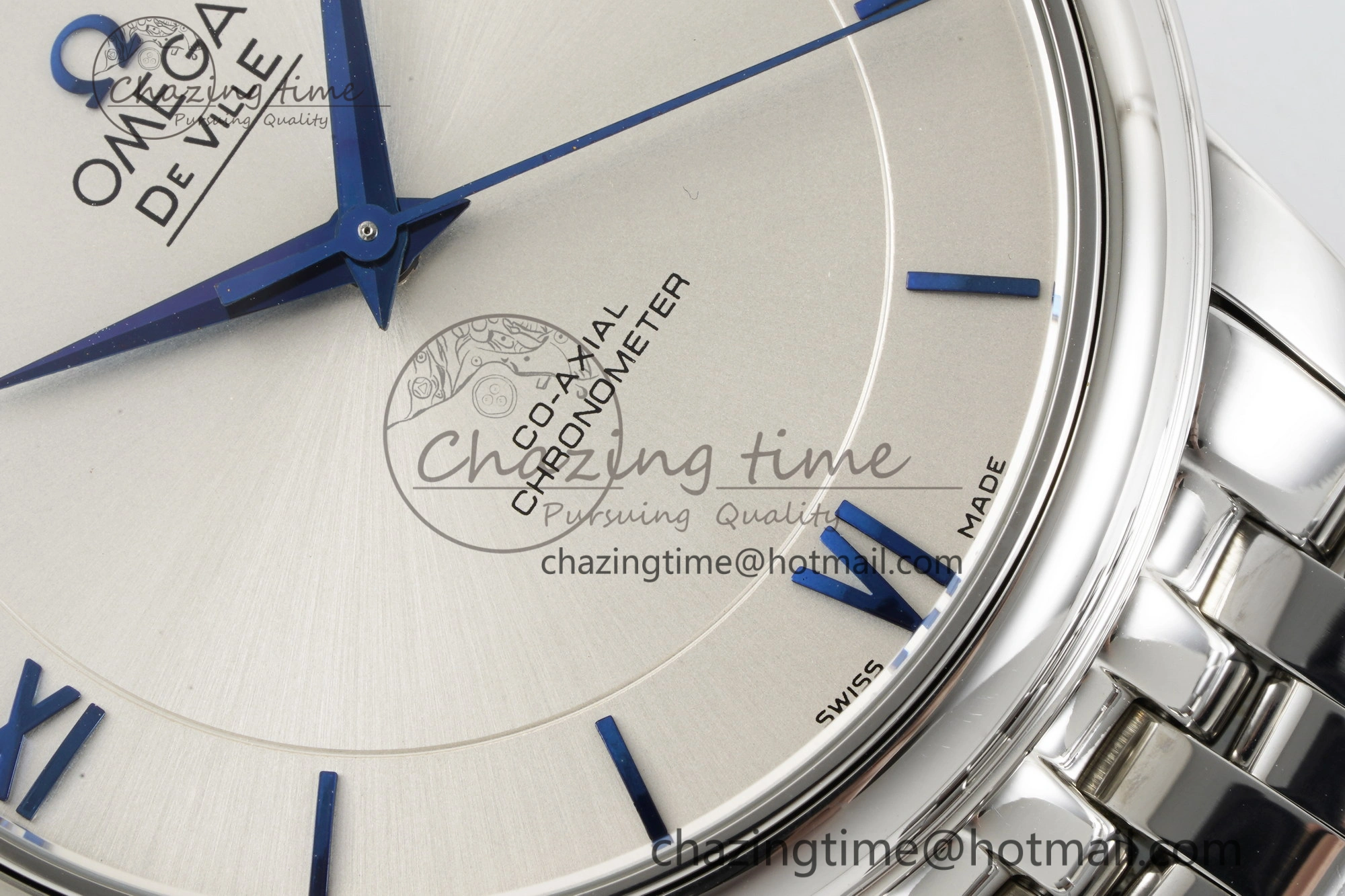 De Ville SS TWF 1:1 Best Edition White Dial Blue Markers on SS Bracelet MIYOTA 9015