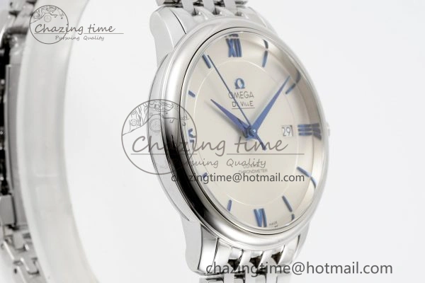 De Ville SS TWF 1:1 Best Edition White Dial Blue Markers on SS Bracelet MIYOTA 9015