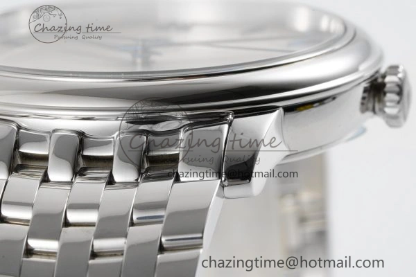 De Ville SS TWF 1:1 Best Edition White Dial Blue Markers on SS Bracelet MIYOTA 9015