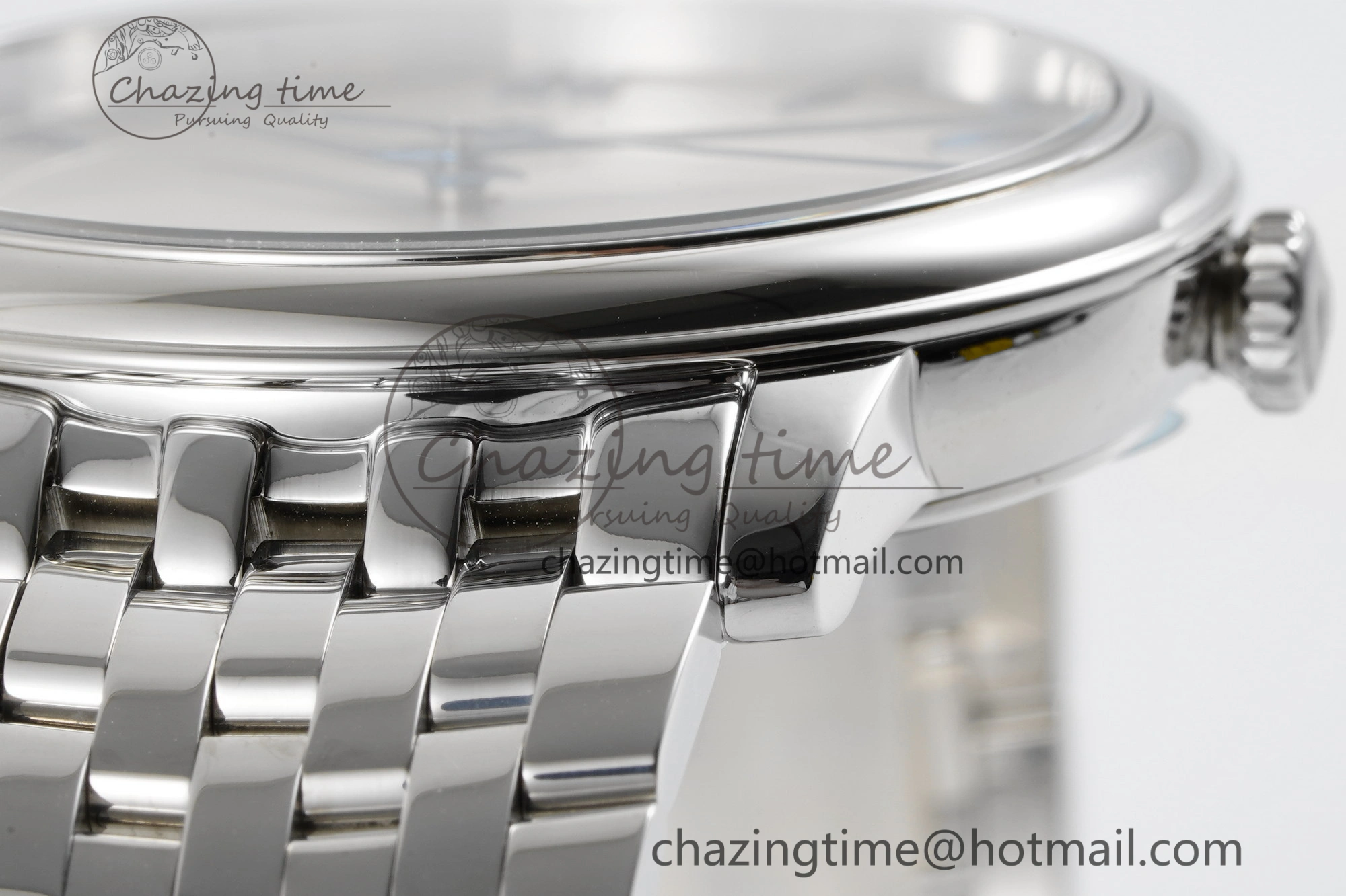 De Ville SS TWF 1:1 Best Edition White Dial Blue Markers on SS Bracelet MIYOTA 9015