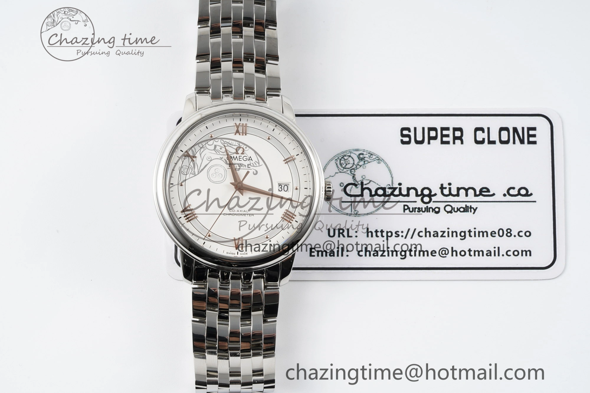 De Ville SS TWF 1:1 Best Edition White Dial on SS Bracelet MIYOTA 9015