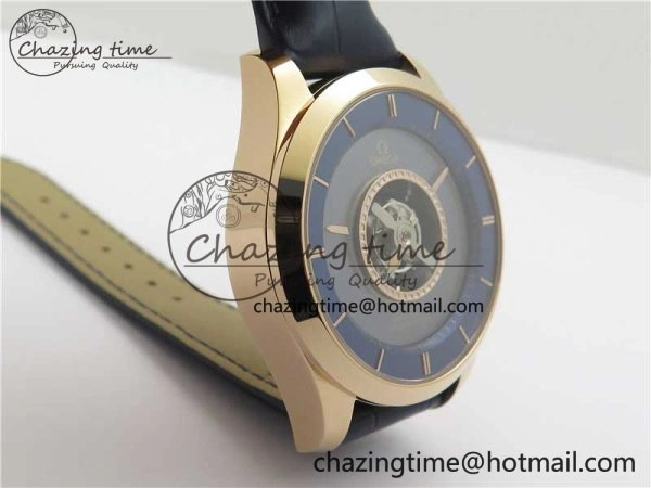 De Ville Tourbillon RG MIF Best Edition Blue Dial on Blue Leather Strap