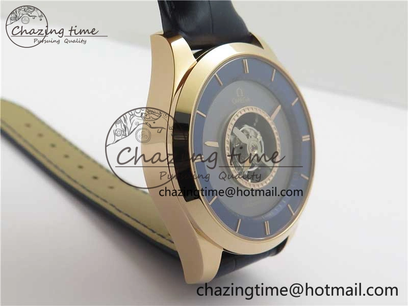 De Ville Tourbillon RG MIF Best Edition Blue Dial on Blue Leather Strap