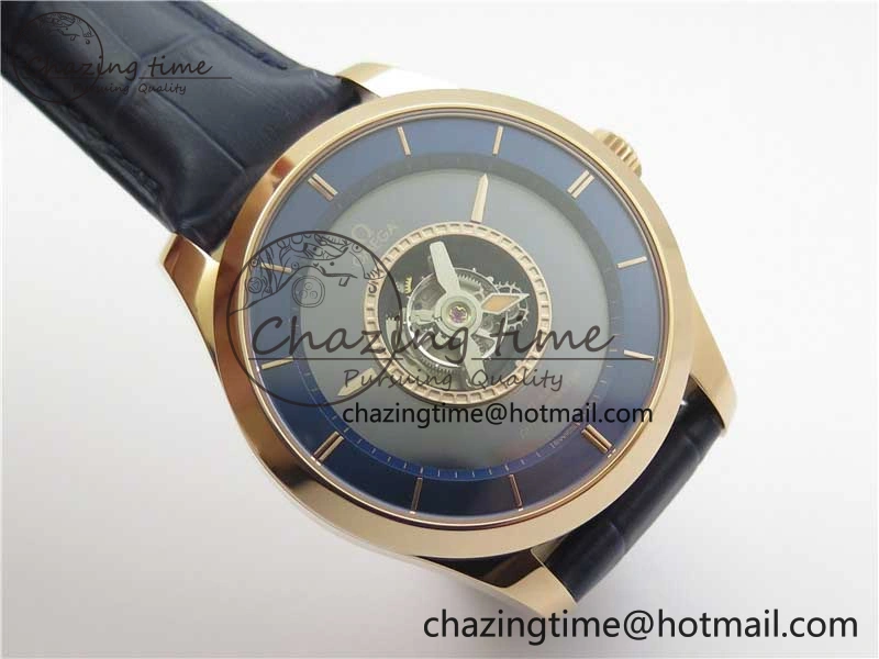 De Ville Tourbillon RG MIF Best Edition Blue Dial on Blue Leather Strap