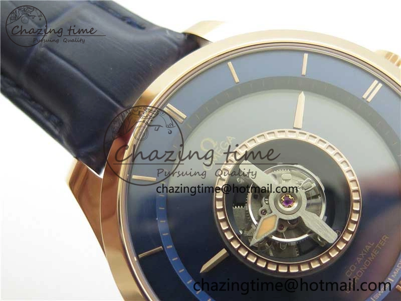 De Ville Tourbillon RG MIF Best Edition Blue Dial on Blue Leather Strap