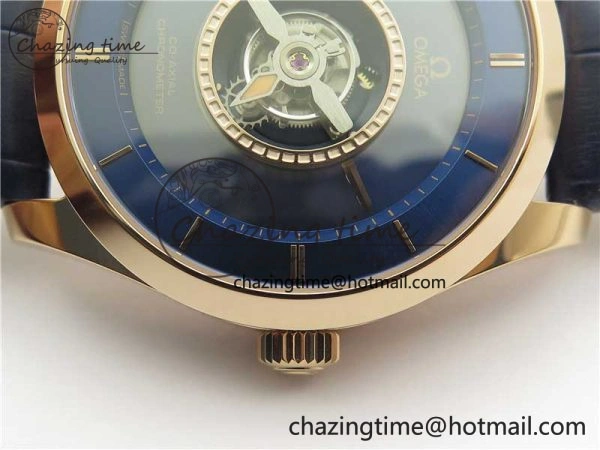 De Ville Tourbillon RG MIF Best Edition Blue Dial on Blue Leather Strap