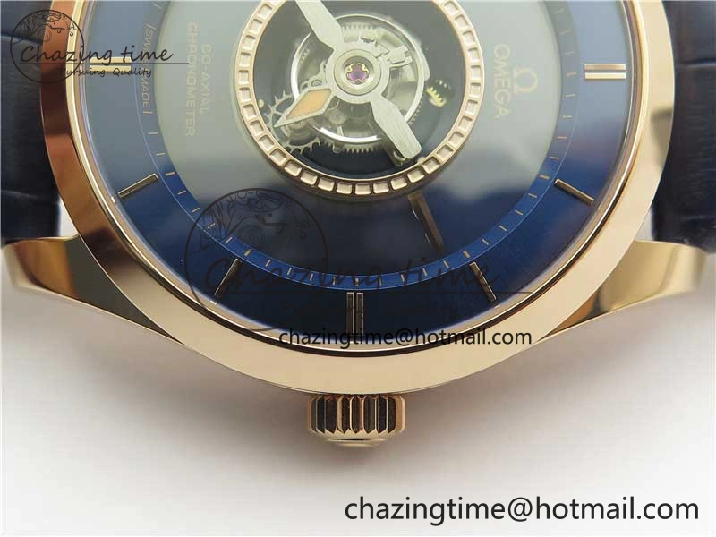 De Ville Tourbillon RG MIF Best Edition Blue Dial on Blue Leather Strap