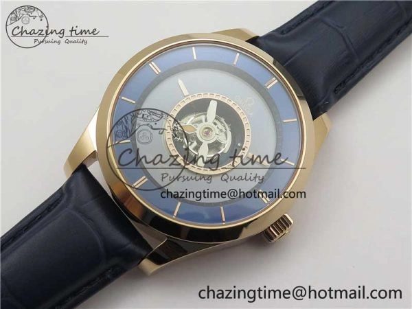 De Ville Tourbillon RG MIF Best Edition Blue Dial on Blue Leather Strap