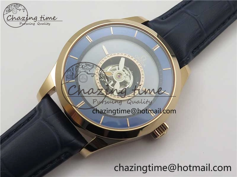 De Ville Tourbillon RG MIF Best Edition Blue Dial on Blue Leather Strap