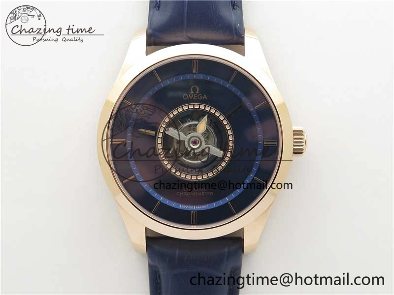 De Ville Tourbillon RG MIF Best Edition Blue Dial on Blue Leather Strap