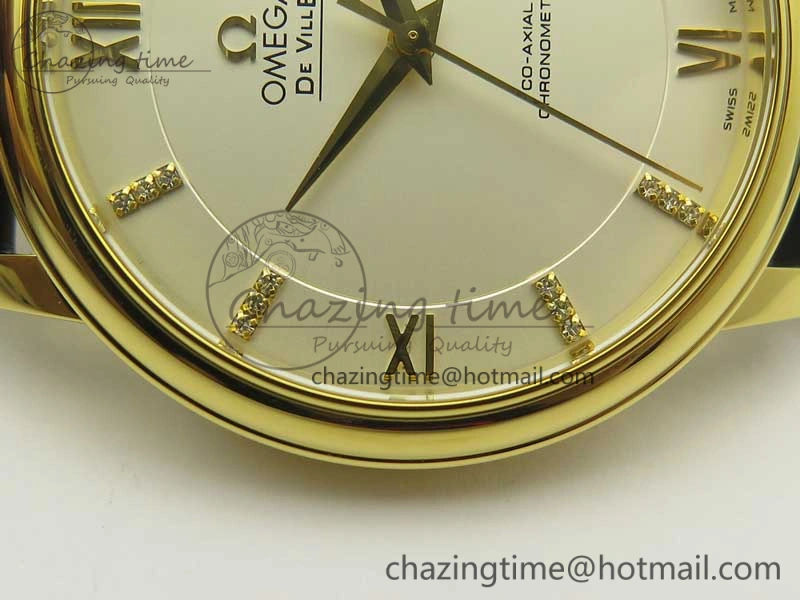 De Ville YG MKF 1:1 Best Edition Silver Dial Diamonds Markers on Black Leather Strap MIYOTA 9015 V4