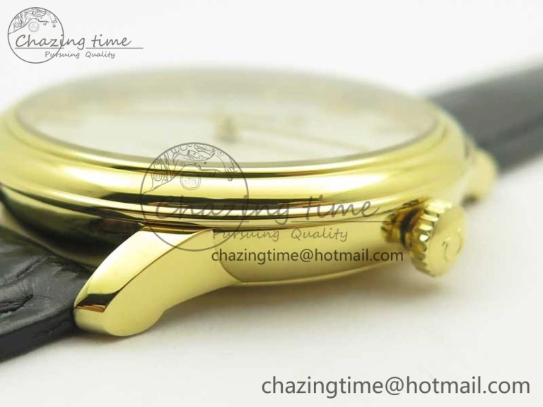 De Ville YG MKF 1:1 Best Edition Silver Dial Diamonds Markers on Black Leather Strap MIYOTA 9015 V4
