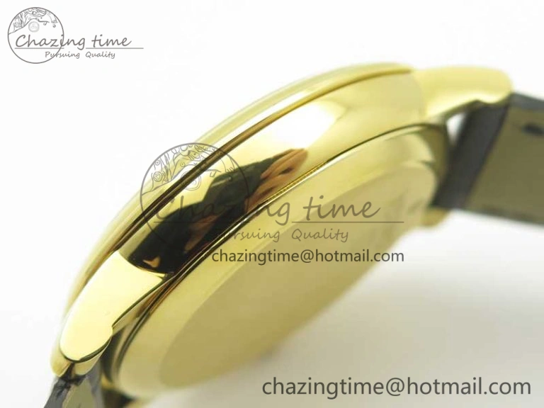 De Ville YG MKF 1:1 Best Edition Silver Dial Diamonds Markers on Black Leather Strap MIYOTA 9015 V4