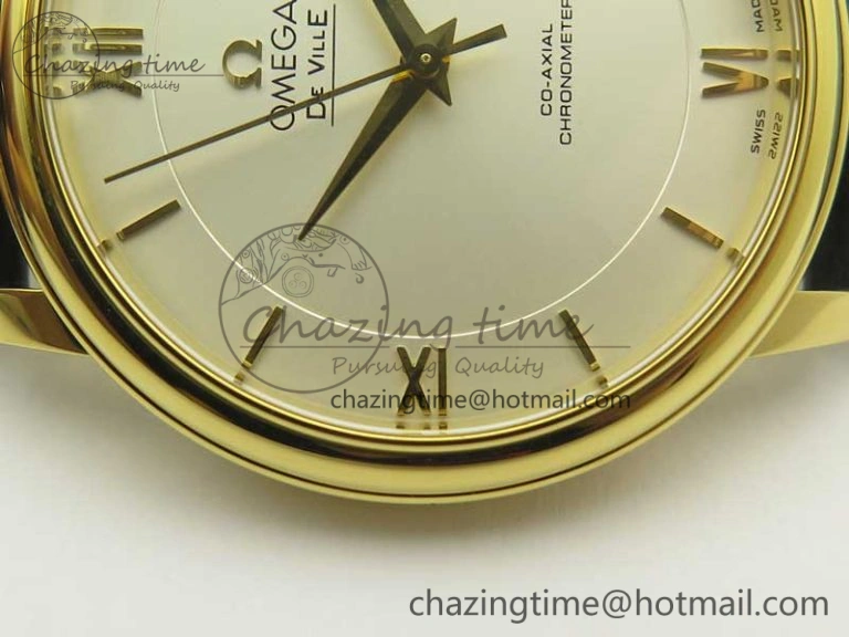 De Ville YG MKF 1:1 Best Edition Silver Dial YG Markers on Black Leather Strap MIYOTA 9015 V4