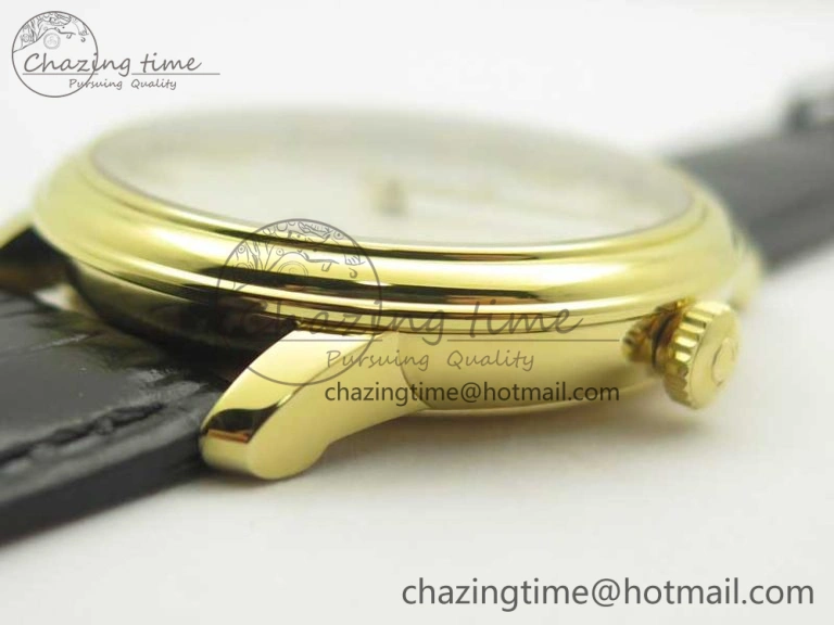 De Ville YG MKF 1:1 Best Edition Silver Dial YG Markers on Black Leather Strap MIYOTA 9015 V4