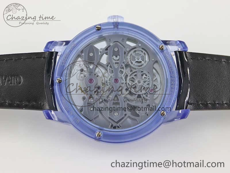Debuts Quasar Tourbillon Blue Transparent Case RMF Best Edition on Black Leather Strap