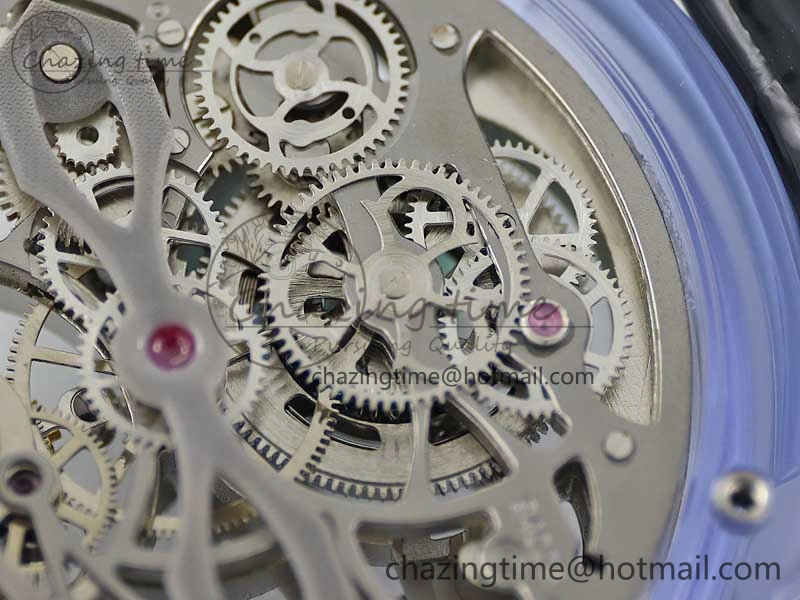 Debuts Quasar Tourbillon Blue Transparent Case RMF Best Edition on Black Leather Strap