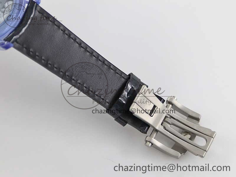 Debuts Quasar Tourbillon Blue Transparent Case RMF Best Edition on Black Leather Strap