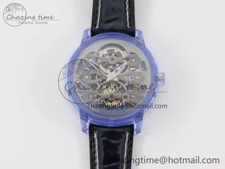 Debuts Quasar Tourbillon Transparent Case RMF Best Edition on Black Leather Strap