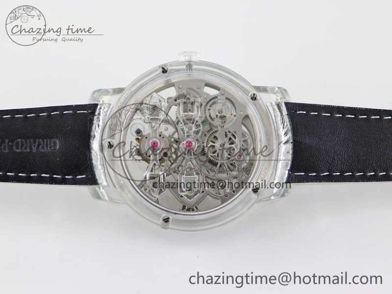 Debuts Quasar Tourbillon Transparent Case RMF Best Edition on Black Leather Strap