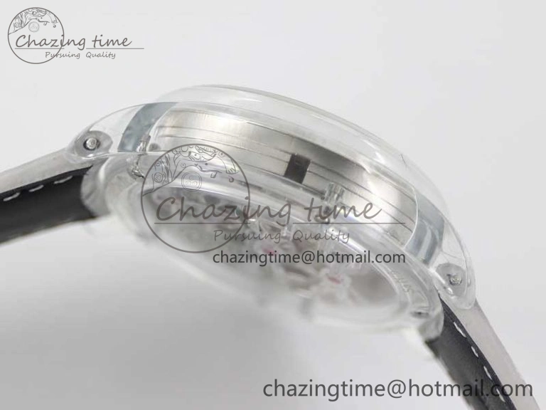 Debuts Quasar Tourbillon Transparent Case RMF Best Edition on Black Leather Strap