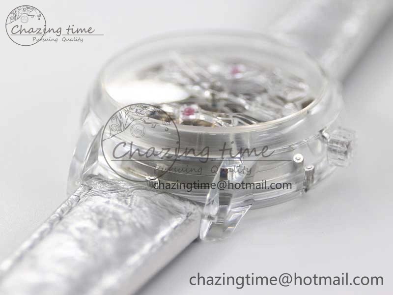 Debuts Quasar Tourbillon Transparent Case RMF Best Edition on Black Leather Strap