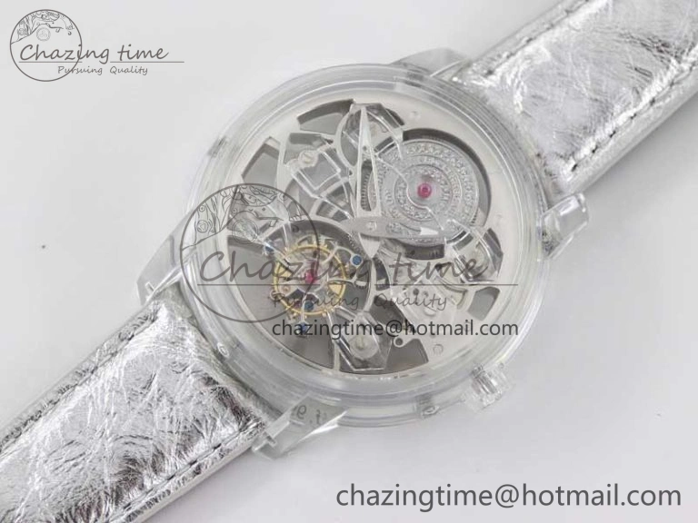 Debuts Quasar Tourbillon Transparent Case RMF Best Edition on Black Leather Strap