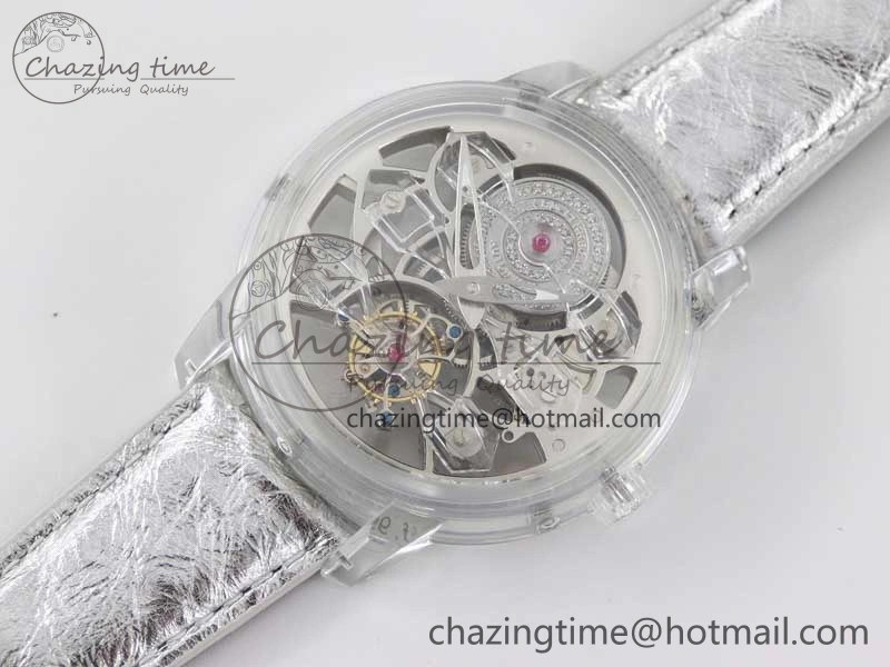 Debuts Quasar Tourbillon Transparent Case RMF Best Edition on Black Leather Strap