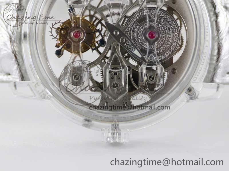 Debuts Quasar Tourbillon Transparent Case RMF Best Edition on Black Leather Strap
