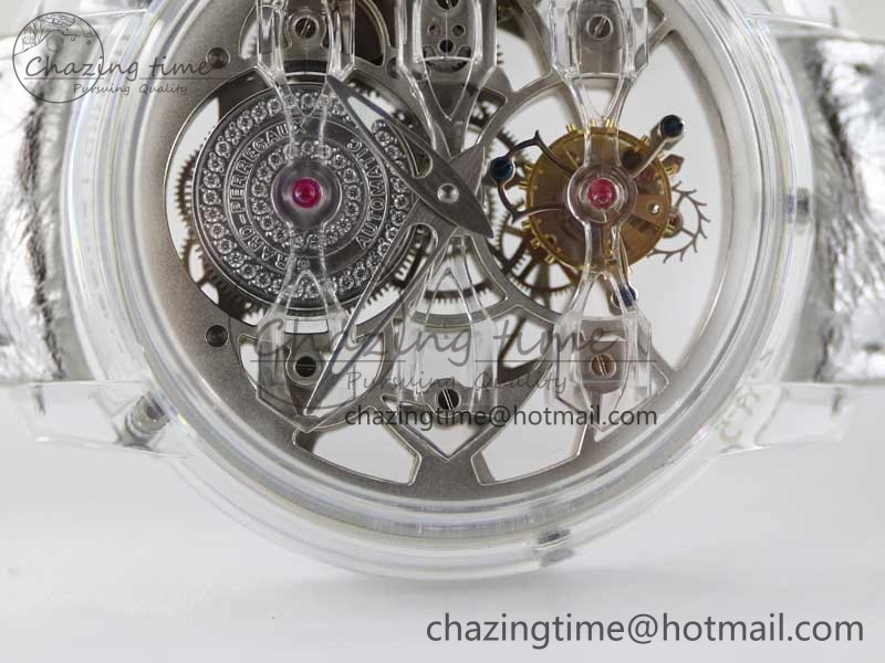 Debuts Quasar Tourbillon Transparent Case RMF Best Edition on Black Leather Strap